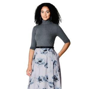 Eshakti Grey Belted A-line Dress